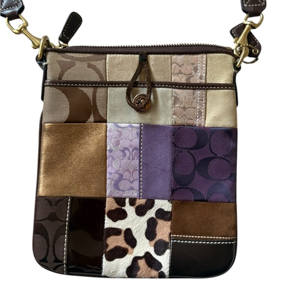Coach Handbags - Vintage Y2K Coach Patchwork Crossbody Bag Brown/Purple